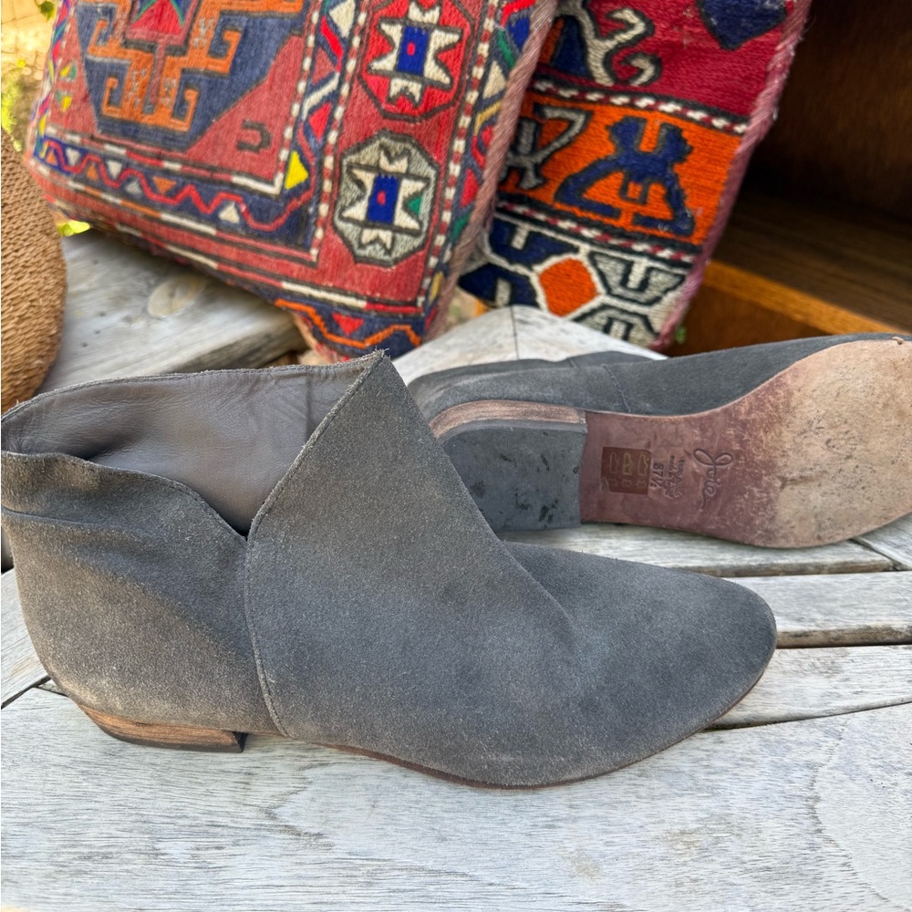 Joie Gray Ankle Booties with Minimalist Design